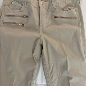 NYDJ beige jeans with Rose Gold hardware